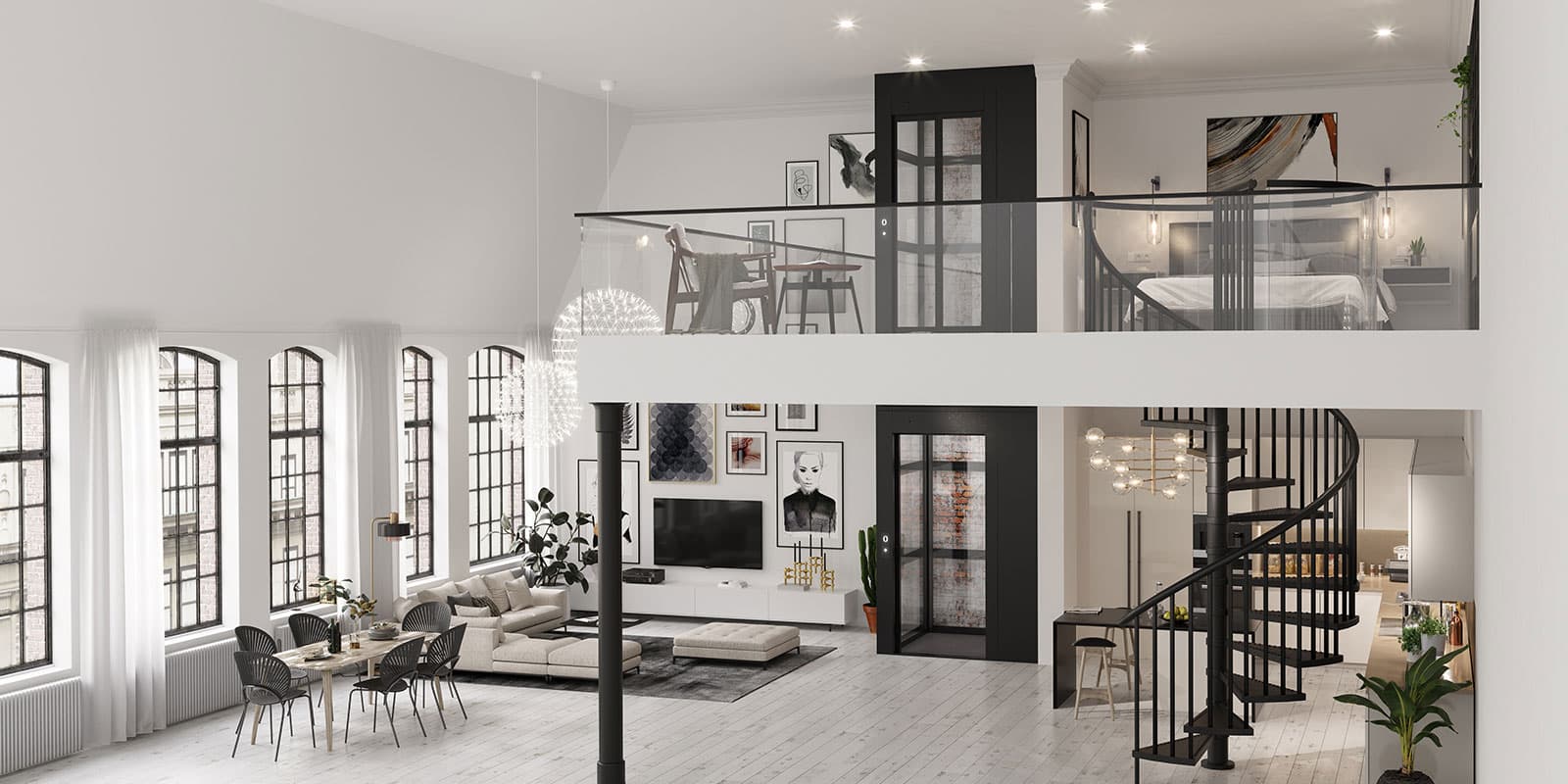 Home lift in old apartment